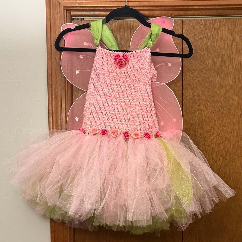 Charming Pink and Green Fairy Costume for Kids